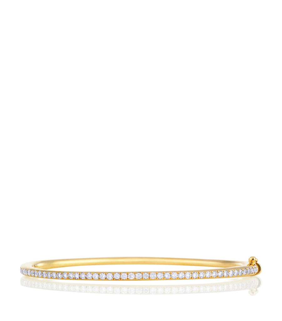 Yellow Gold and Micropavé Diamond DB Classic Bangle