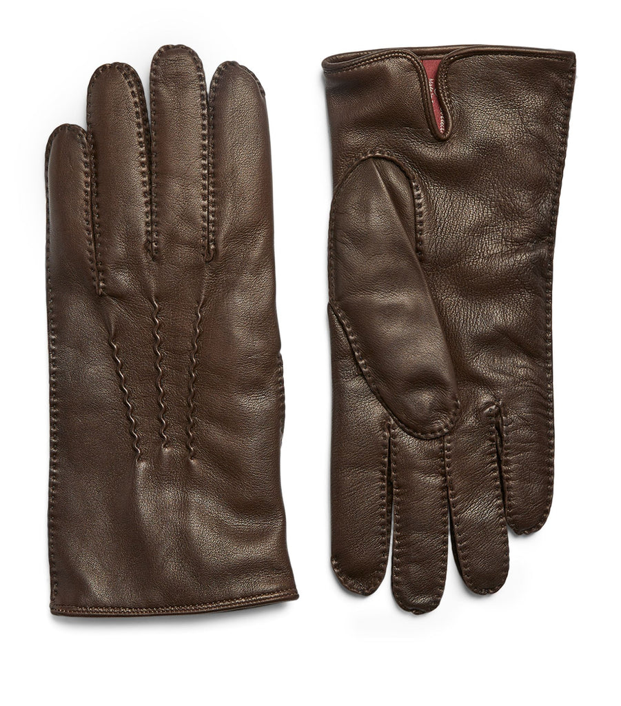 DENTS LTHR GLOVES CONTRAST CASHMERE