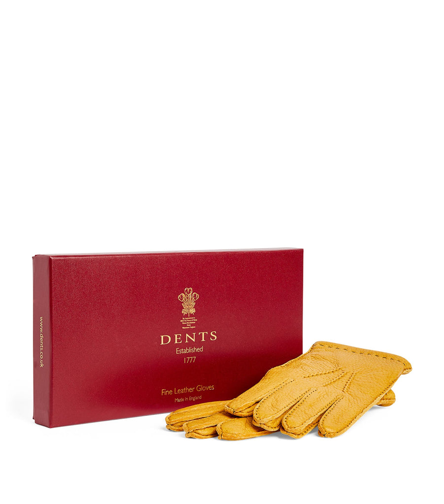 Leather Cashmere-Lined Gloves