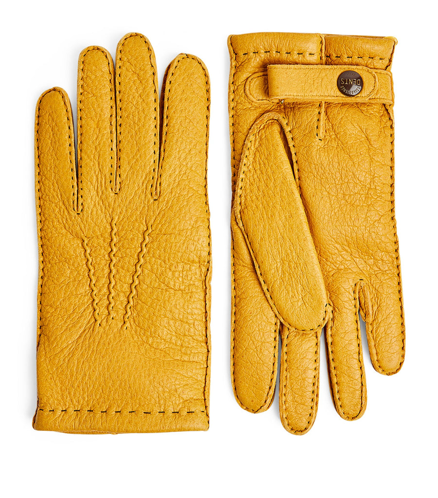 Leather Cashmere-Lined Gloves