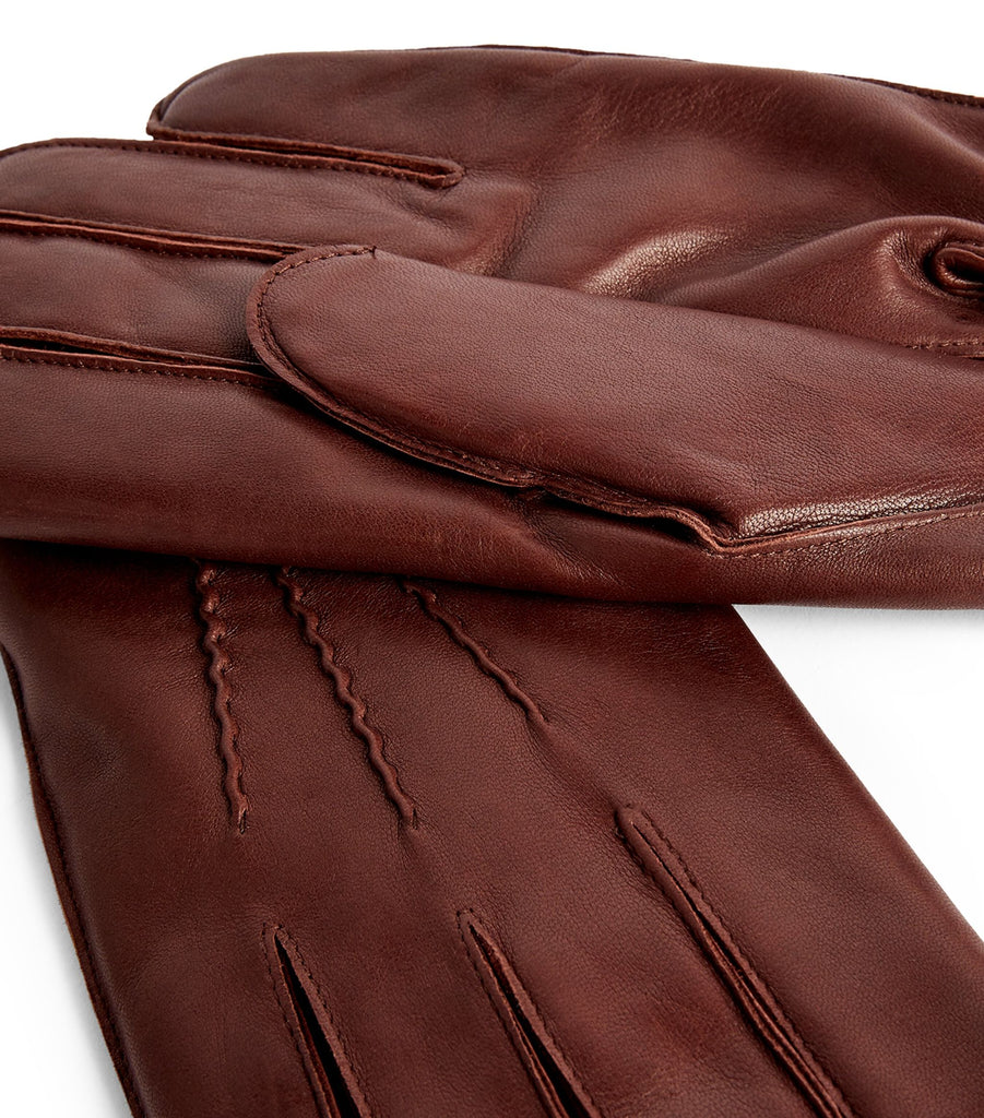 Rabbit Fur-Lined Leather Gloves