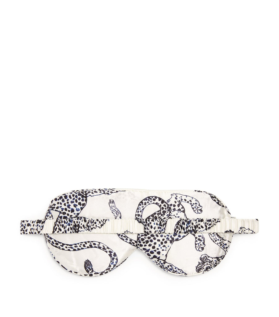 Silk Jaguar Print Eye Mask