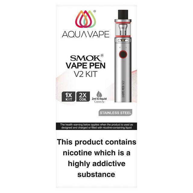 Aqua Vape Smok Vape Pen V2 Silver smoking control Sainsburys   