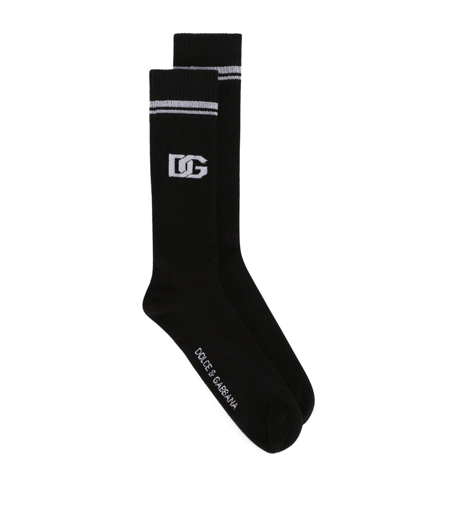 Cotton-Blend Logo Socks