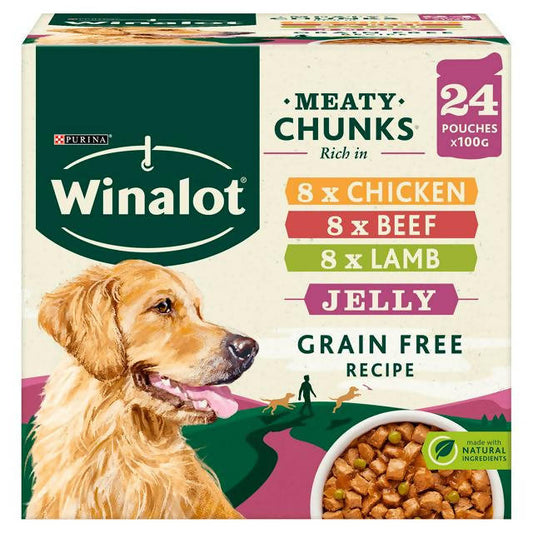 Winalot Perfect Portions Dog Food Mixed In Jelly 24X100g All bigger packs Sainsburys   