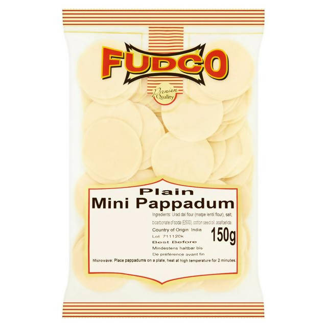 Fudco Mini Plain Pappadum 150g - McGrocer