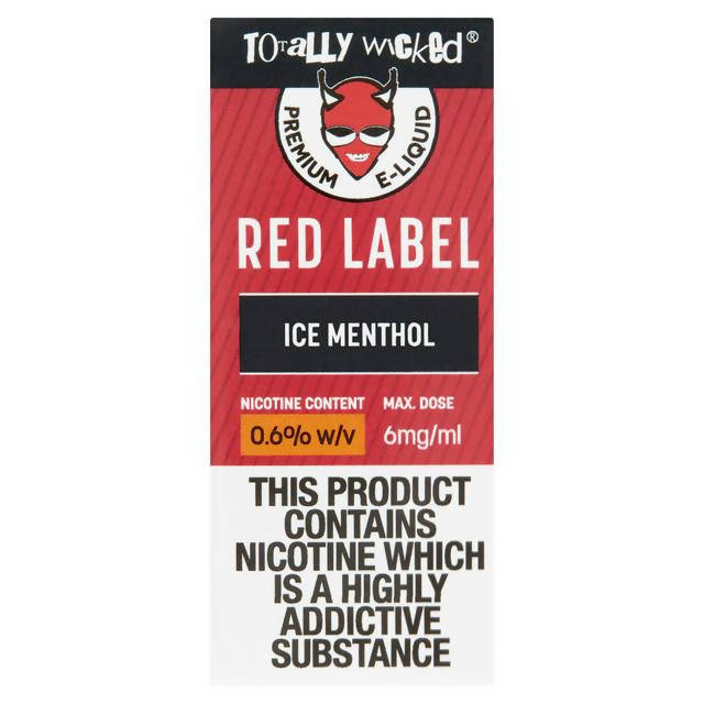 Totally Wicked Red Label Premium E-Liquid Ice Menthol 10ml (6mg)