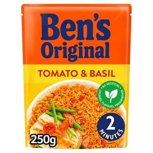 Bens Original Tomato And Basil Microwave Rice 250g Microwave rice Sainsburys   