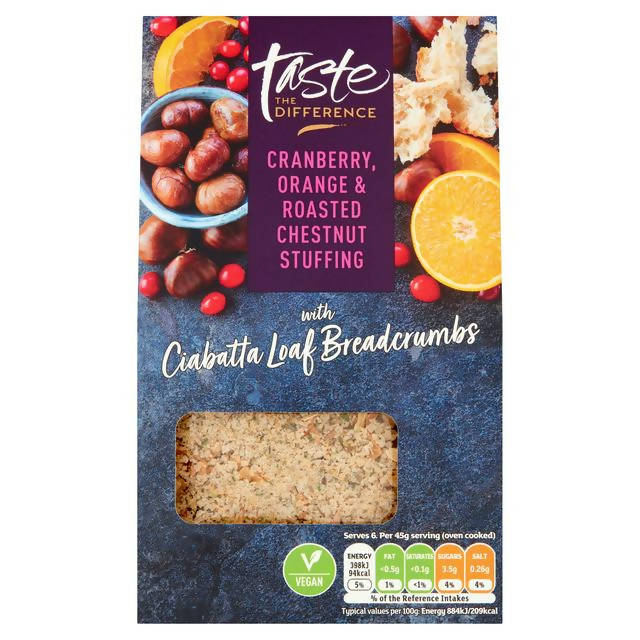 Sainsbury's Cranberry, Orange & Roasted Chestnut Stuffing, Taste the Difference 110g FOOD CUPBOARD Sainsburys   