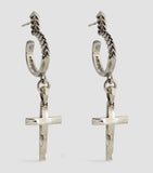 Silver Cross Single Drop Earring GOODS Harrods   