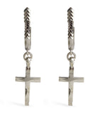 Silver Cross Single Drop Earring GOODS Harrods   