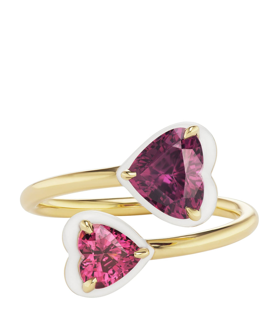 Yellow Gold and Pink Tourmaline Elsa Ring