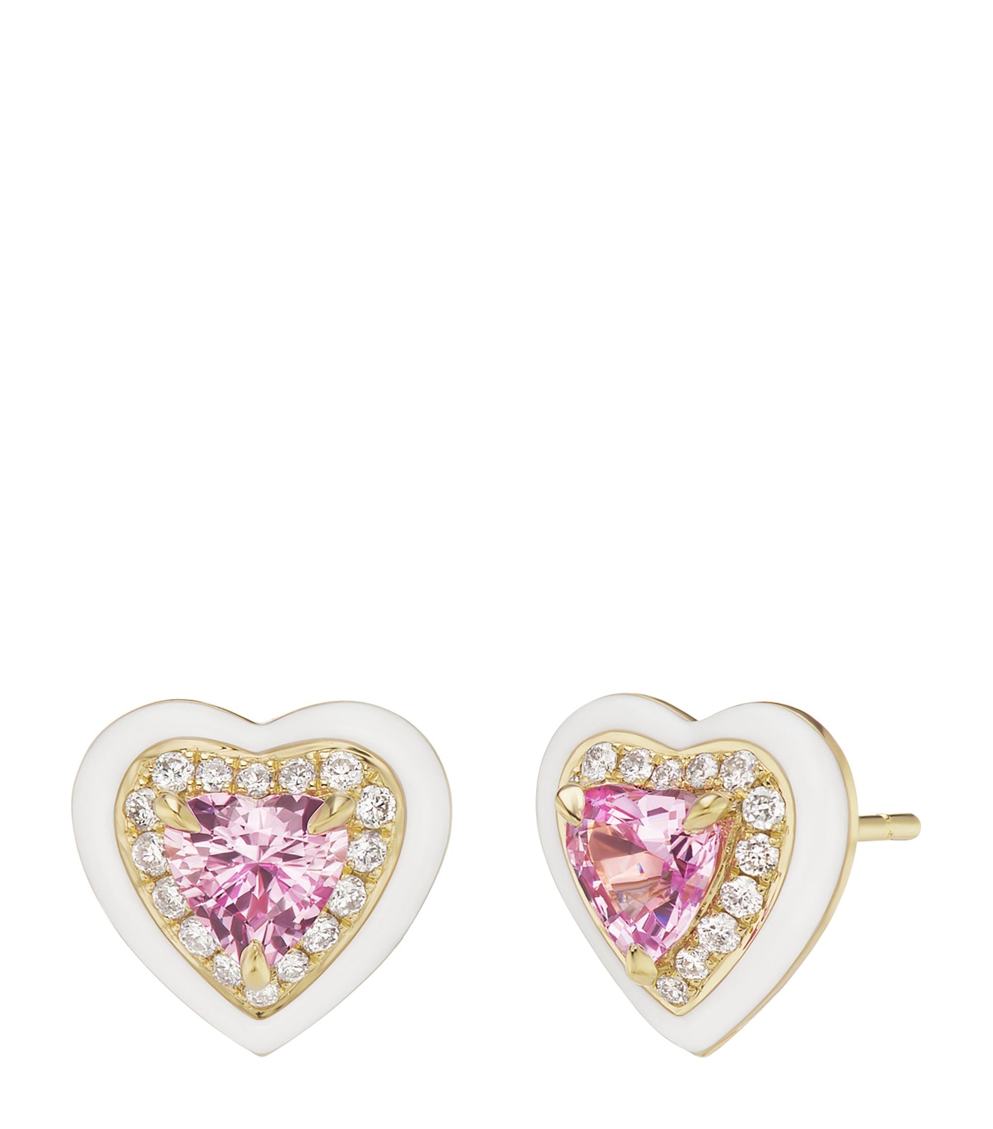 Yellow Gold, Diamond and Sapphire Heart Earrings GOODS Harrods   