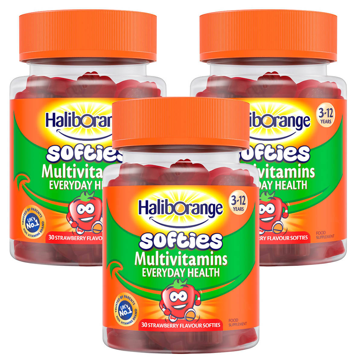 HalibOrange Softies Strawberry Mutivitamins, 3 x 30 Count Vitamins Costco UK   