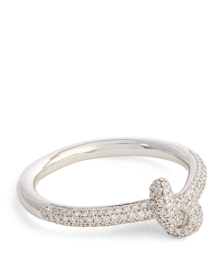 White Gold and Diamond Absolutely Slim Knot Ring