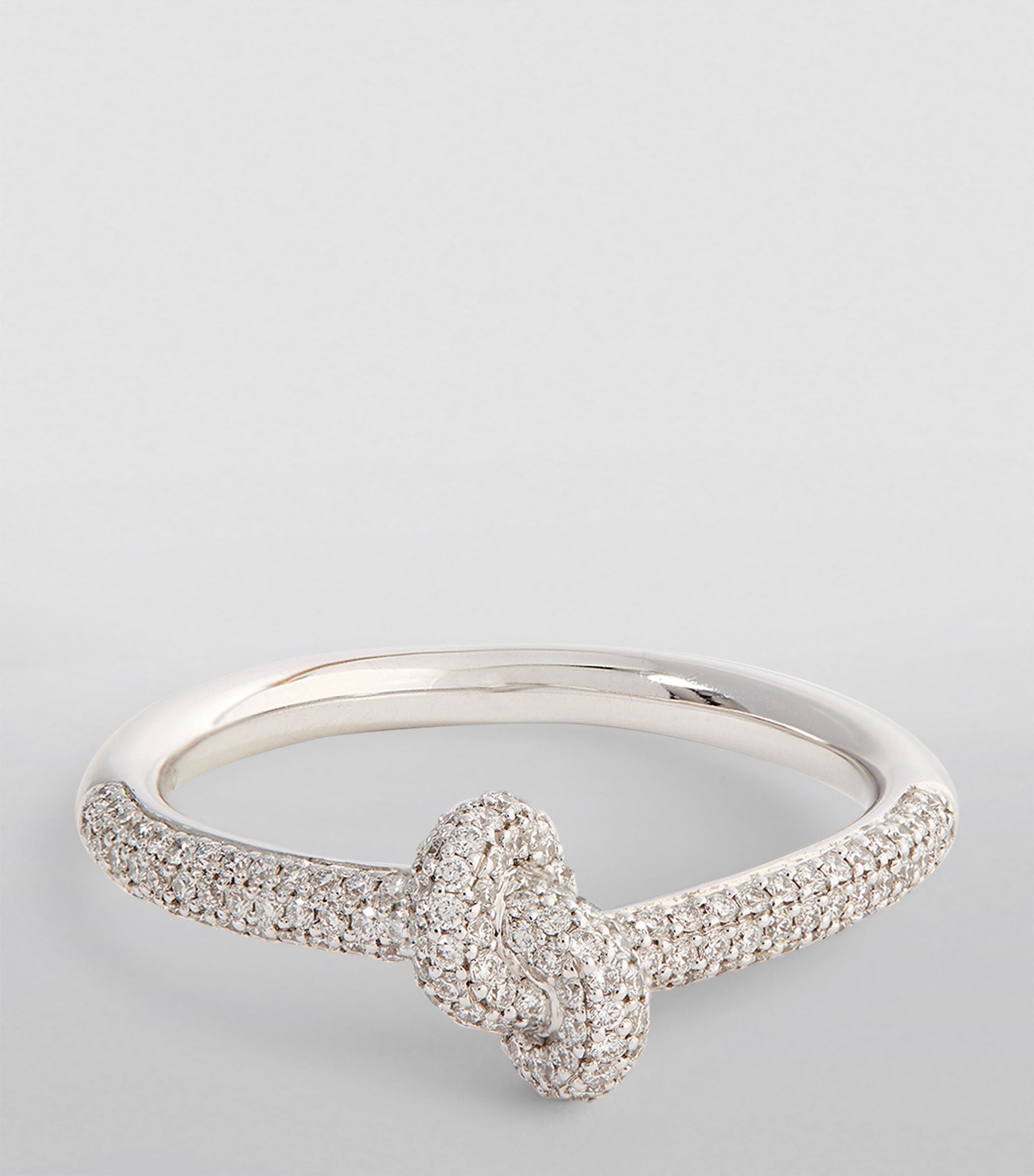 White Gold and Diamond Absolutely Slim Knot Ring GOODS Harrods   