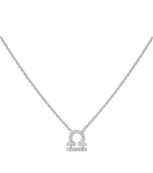 White Gold and Diamond Zodiac Libra Necklace GOODS Harrods   