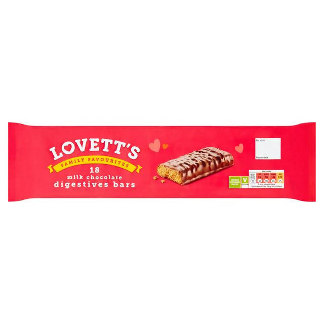 Lovett's Chocolate Digestive Bars 18x16g