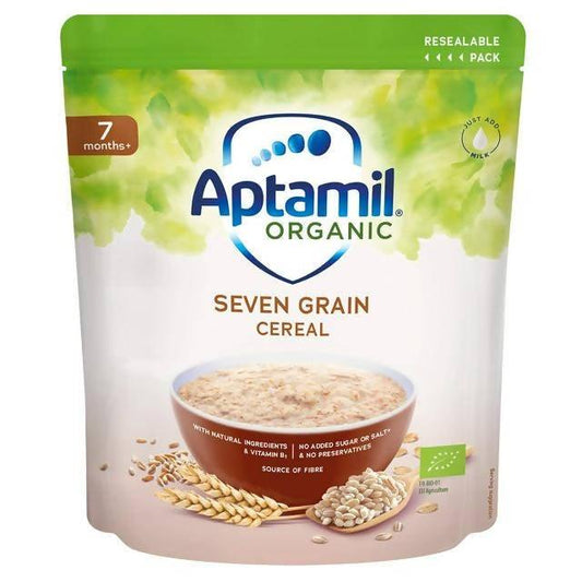 Aptamil Organic Seven Grain Cereal 7 Months+ 180g baby meals Sainsburys   