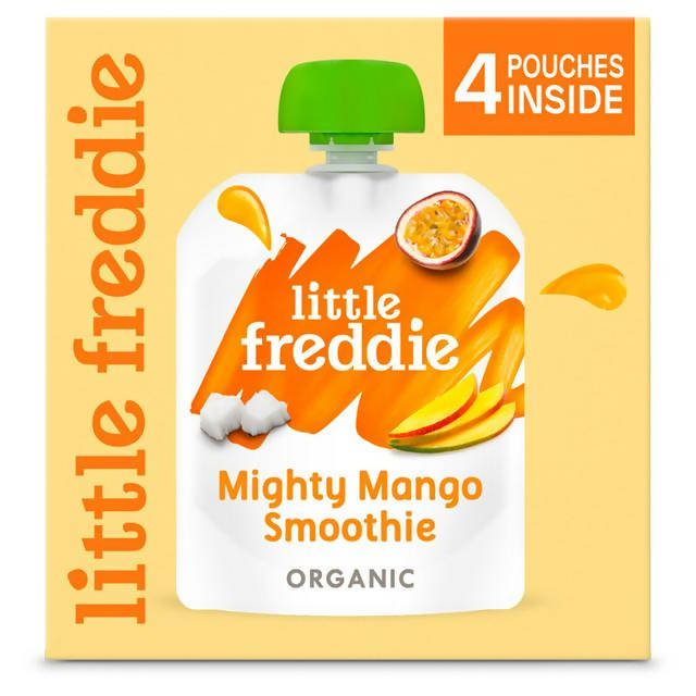 Little Freddie Organic Mighty Mango Smoothie 4 x 90g baby meals Sainsburys   