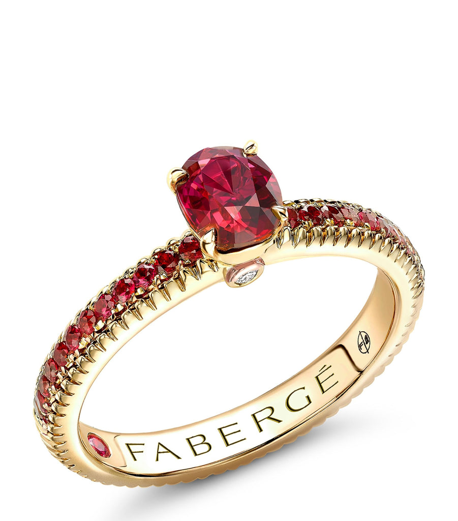 Rose Gold, Diamond and Ruby Colours of Love Ring