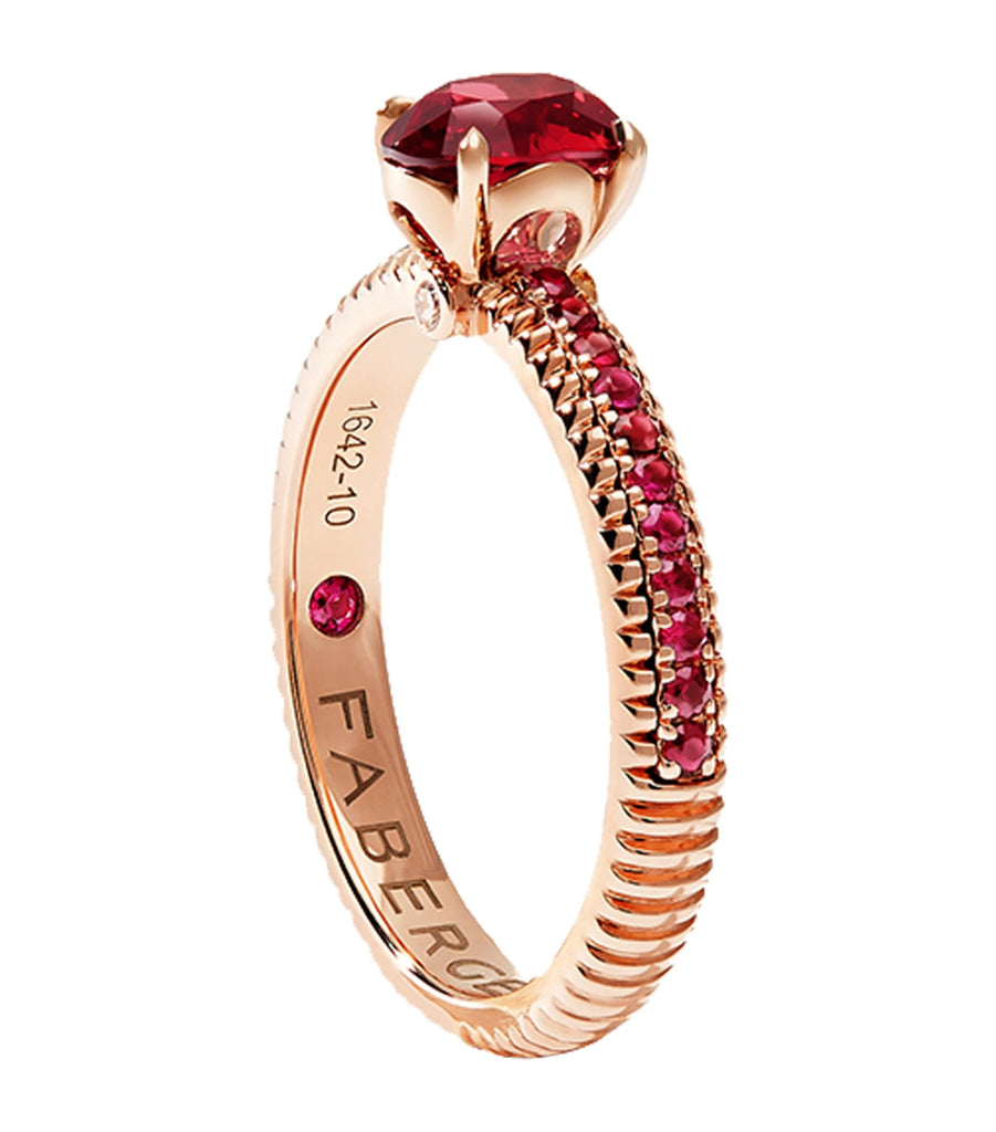 Rose Gold, Diamond and Ruby Colours of Love Ring