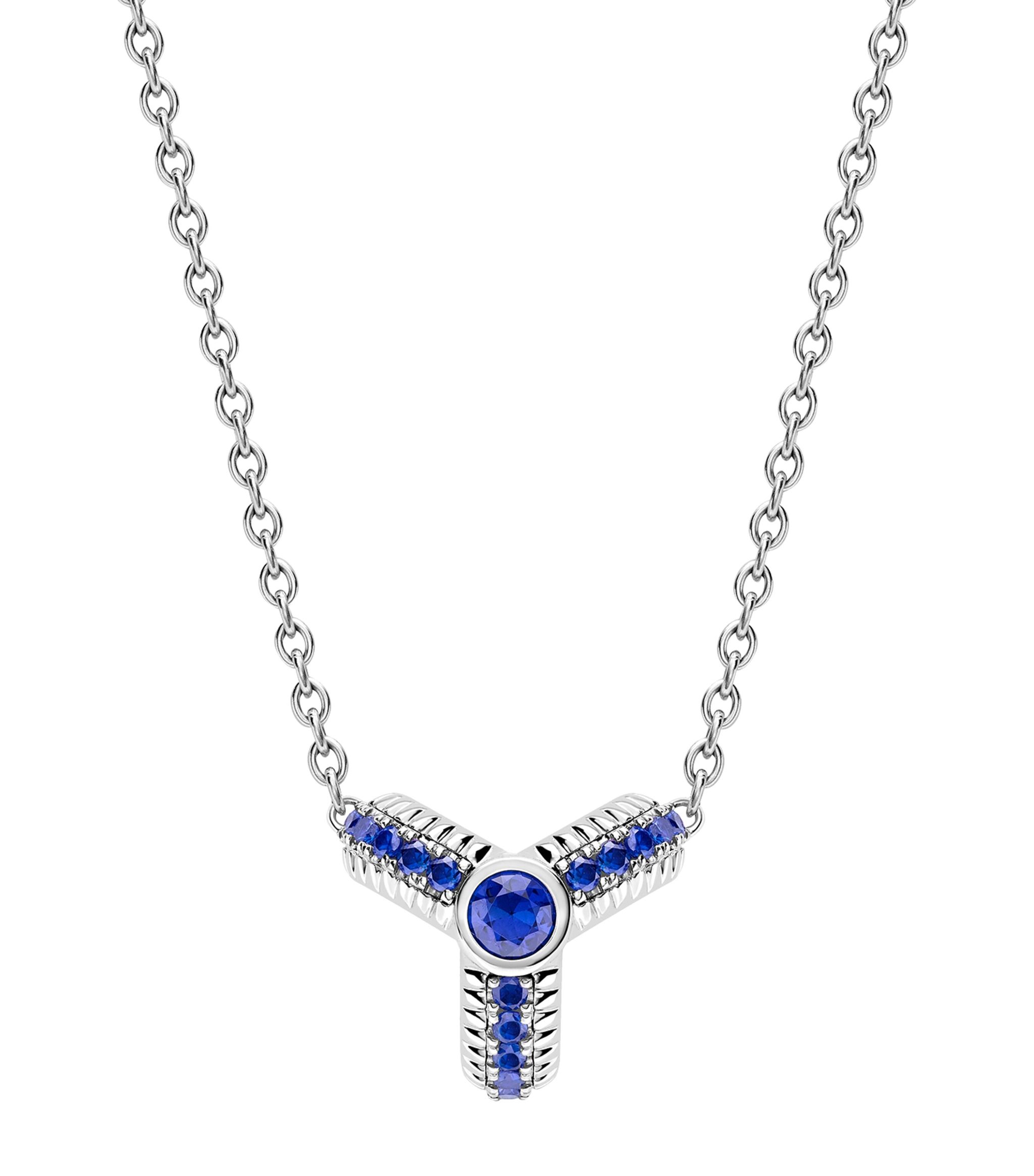 White Gold and Sapphire Colours of Love Trio Necklace GOODS Harrods   