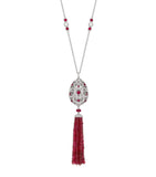 White Gold, Diamond and Ruby Imperial Impératrice Tassel Necklace GOODS Harrods   