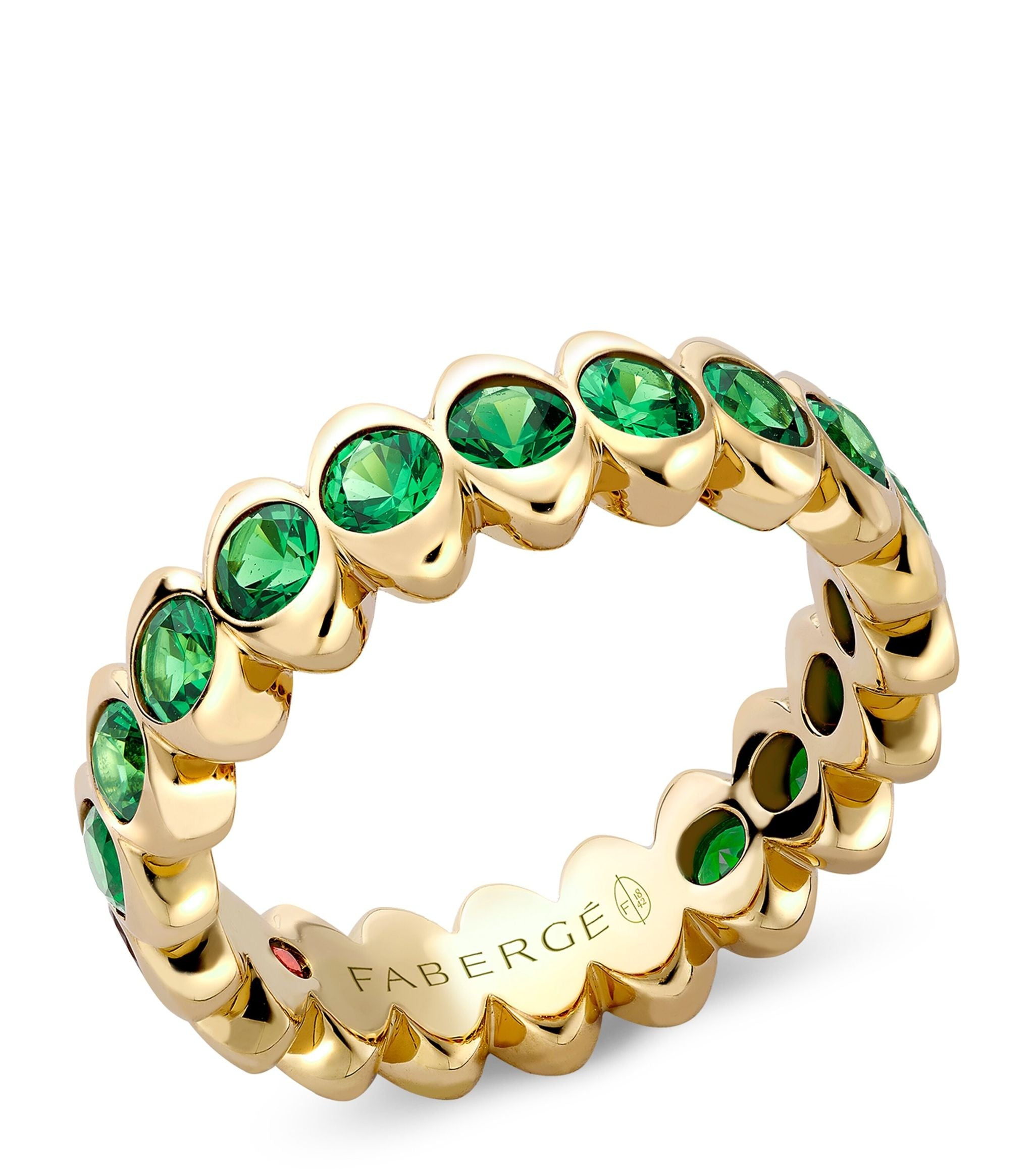 Yellow Gold and Tsavorite Colours of Love Cosmic Curve Eternity Ring GOODS Harrods   