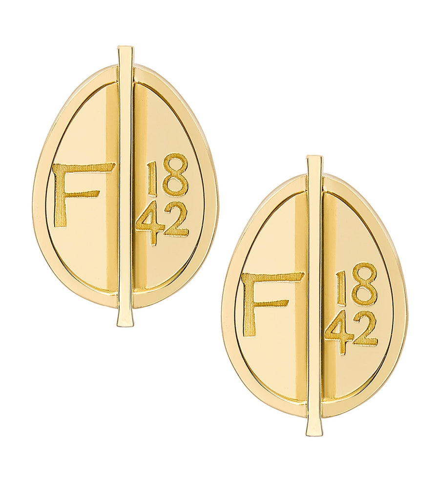 Yellow Gold Fabergé 1842 Grande Egg Stud Earrings