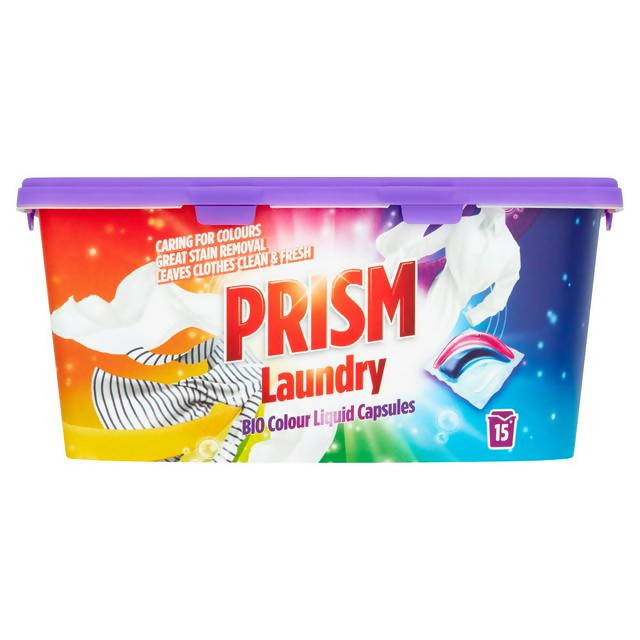 Prism Laundry 3 in 1 Colour Bio Liquid Capsules Washes (15 Washes)