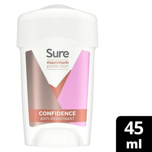 Sure Women Maximum Protection Cream Anti-Perspirant Cream Stick Deodorant, Confidence 45ml Women's Sainsburys   