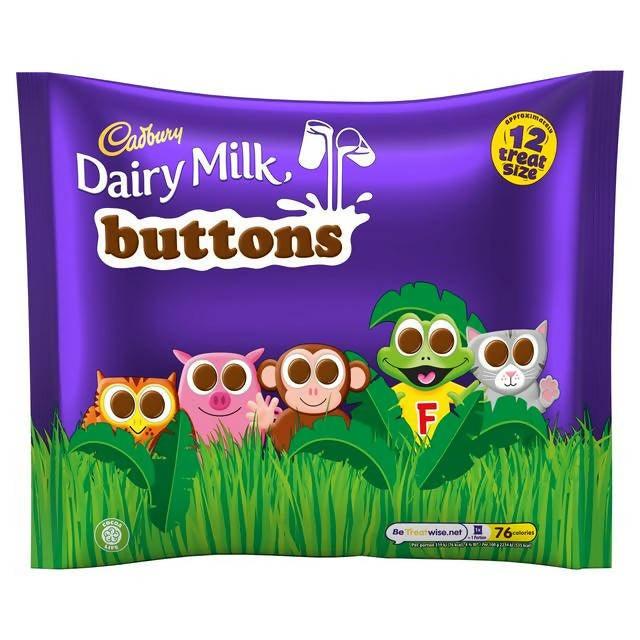 Cadbury Dairy Milk Buttons Chocolate Treatsize Bags Multipack x12 170g