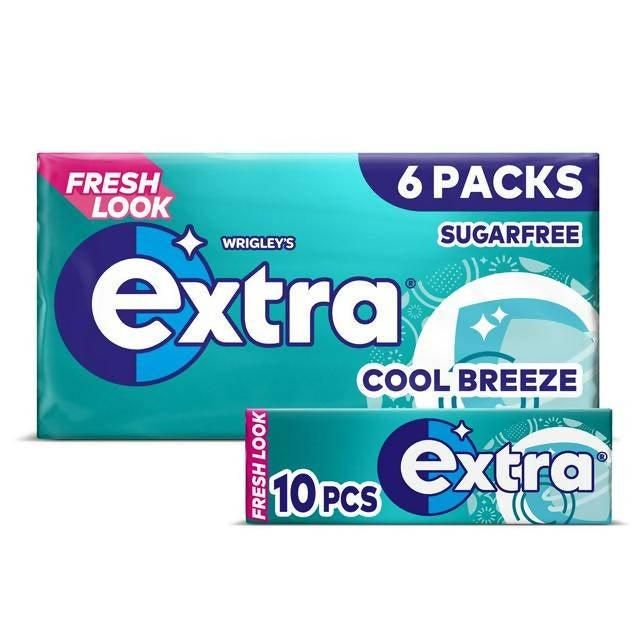 Extra Cool Breeze Chewing Gum Sugar Free Multipack 6x10 Pieces