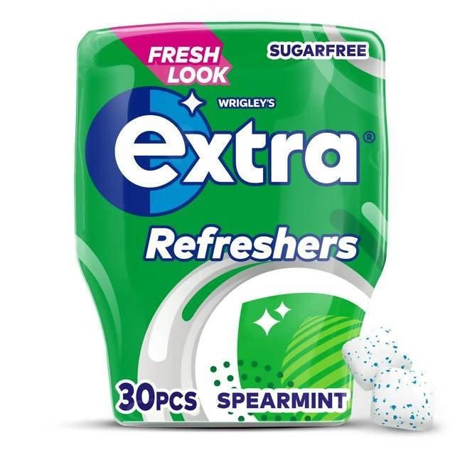 Extra Refreshers Spearmint Sugar Free Chewing Gum Bottle 30pcs - McGrocer