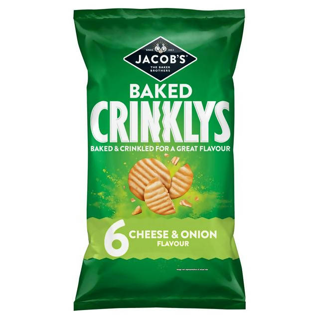 Jacob's Crinklys Cheese & Onion Crisps 6x25g