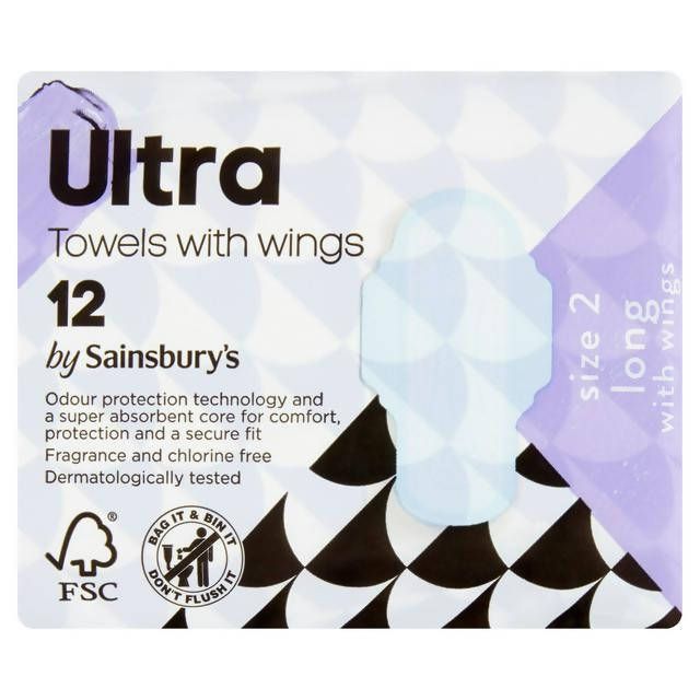 Sainsbury's Ultra Towel Super Wings x12