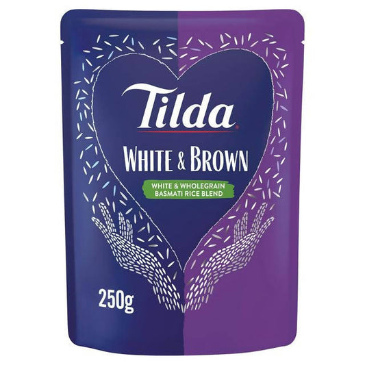 Tilda Classics White & Wholegrain Basmati Rice Blend 250g Microwave rice Sainsburys   