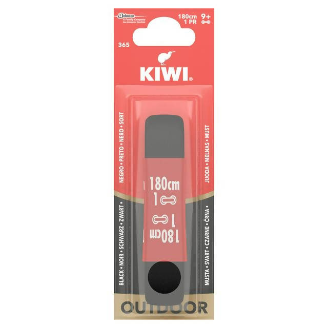 Kiwi Flat Shoe Laces, Black 180cm