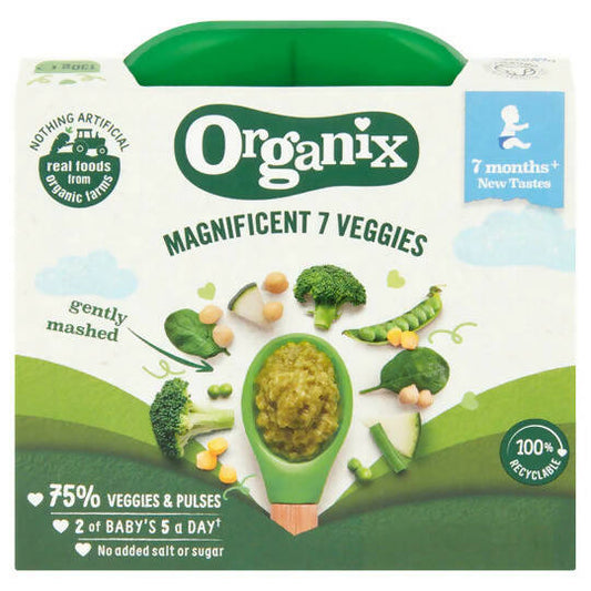 Organix Magnificent 7 Veggies (130g) Organic Baby Foods McGrocer Direct   