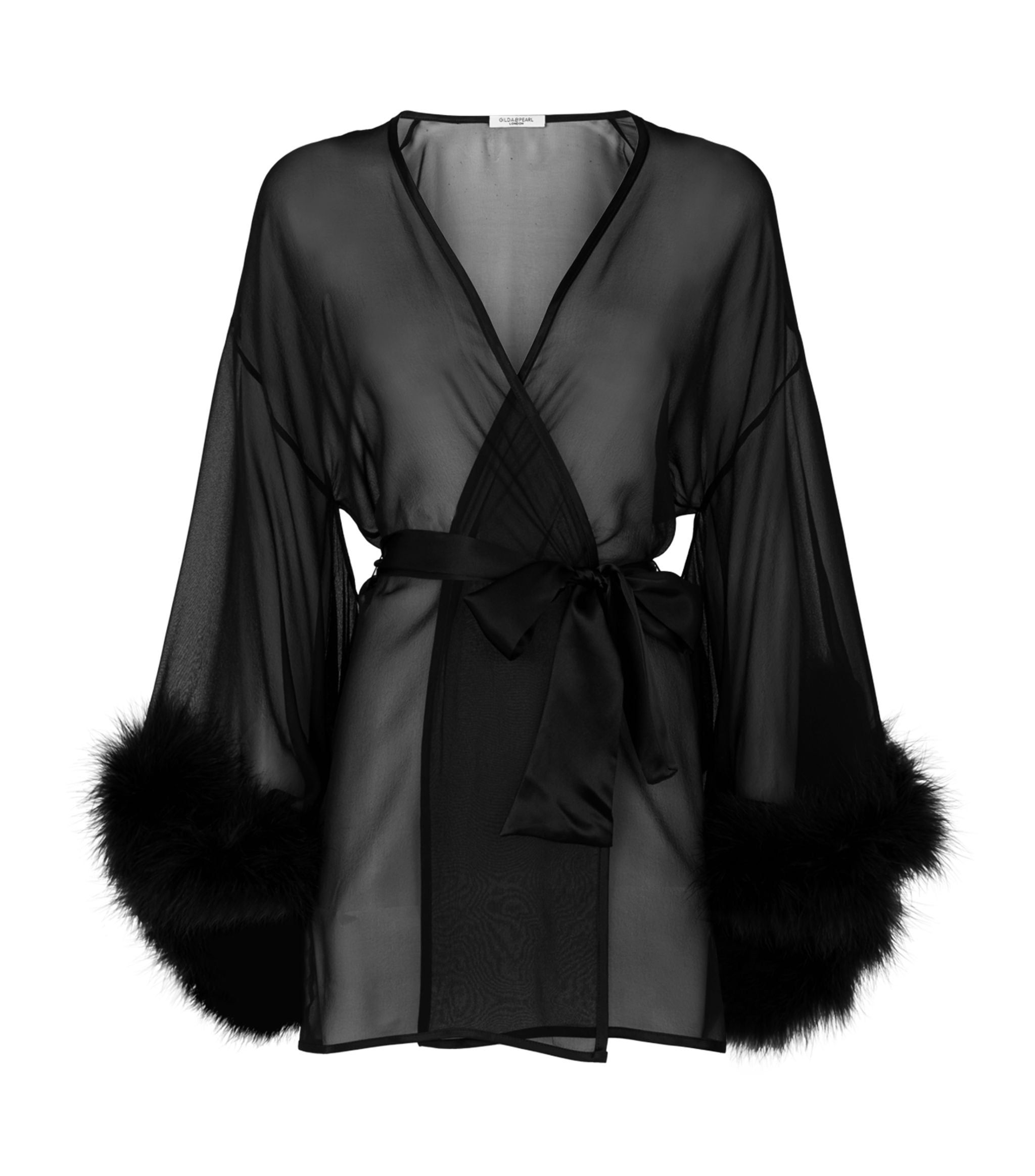 Marabou Trim Kimono Robe GOODS Harrods   