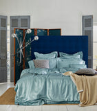 Silk Teal King Square Pillowcase (65cm x 65cm) GOODS Harrods   