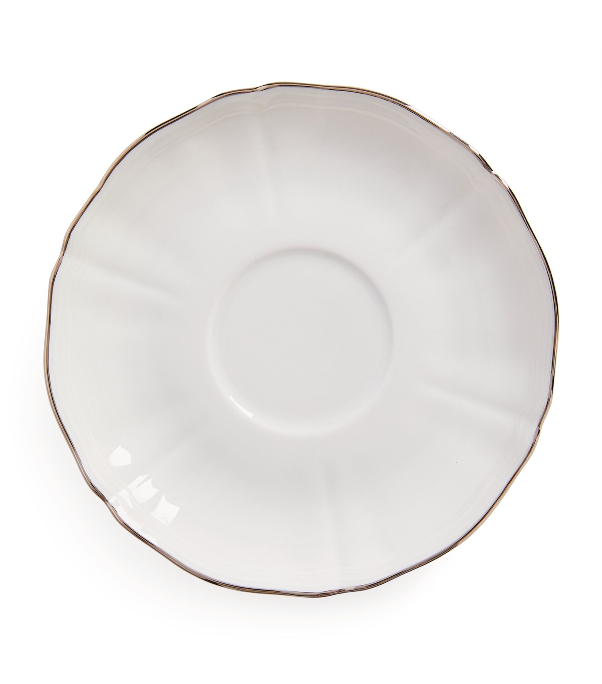 Porcelain Corona Platino Tea Saucer (15cm) - McGrocer