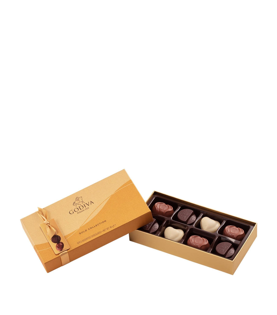 Milk, White and Dark Chocolate 8-Piece Gold Selection Box (90g)