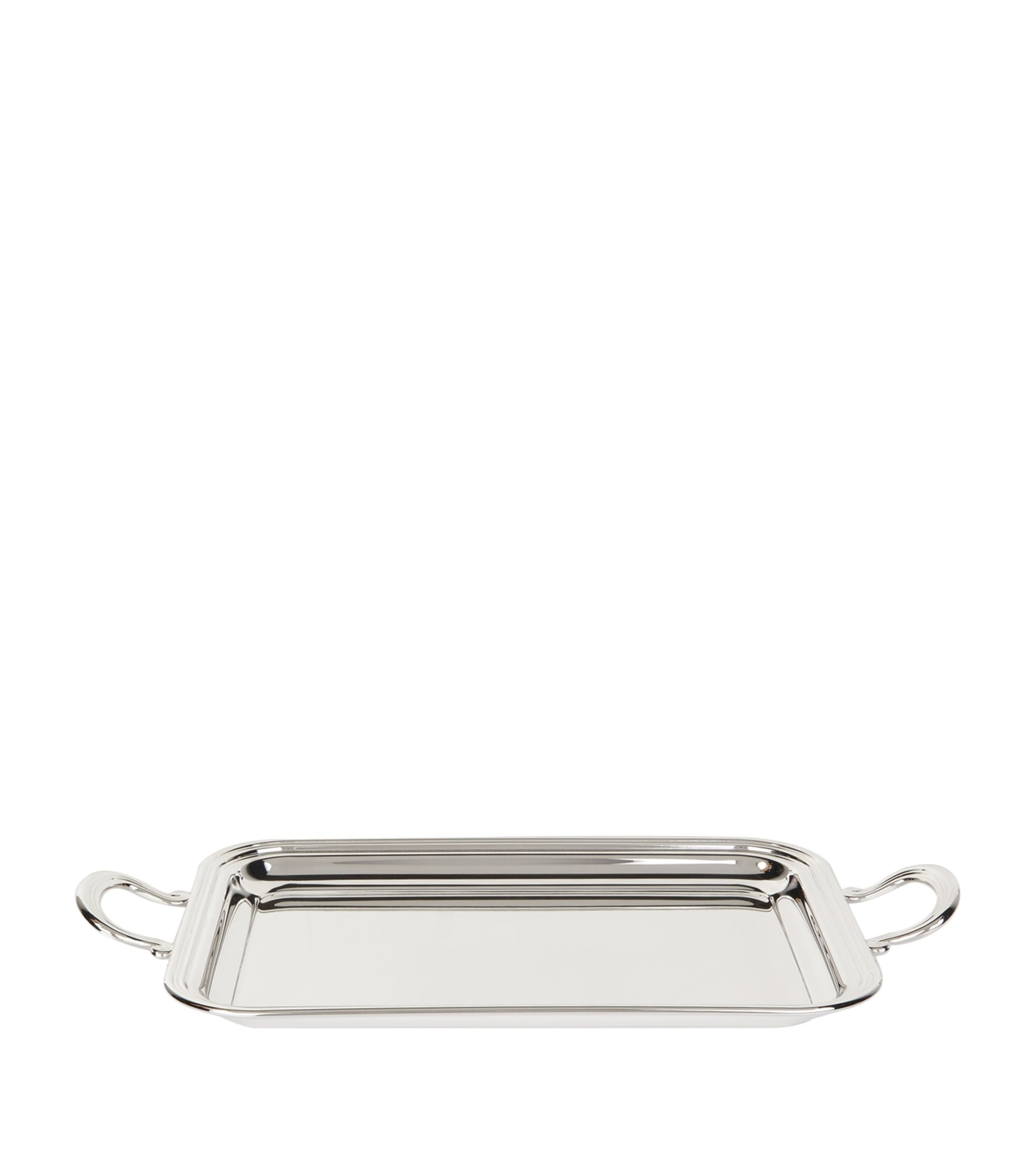 Silver-Plated Georgian Rectangular Tray with Handles (33.5cm x 20.5cm) GOODS Harrods   