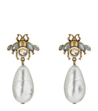 Bee and Pearl Drop Earrings GOODS Harrods   