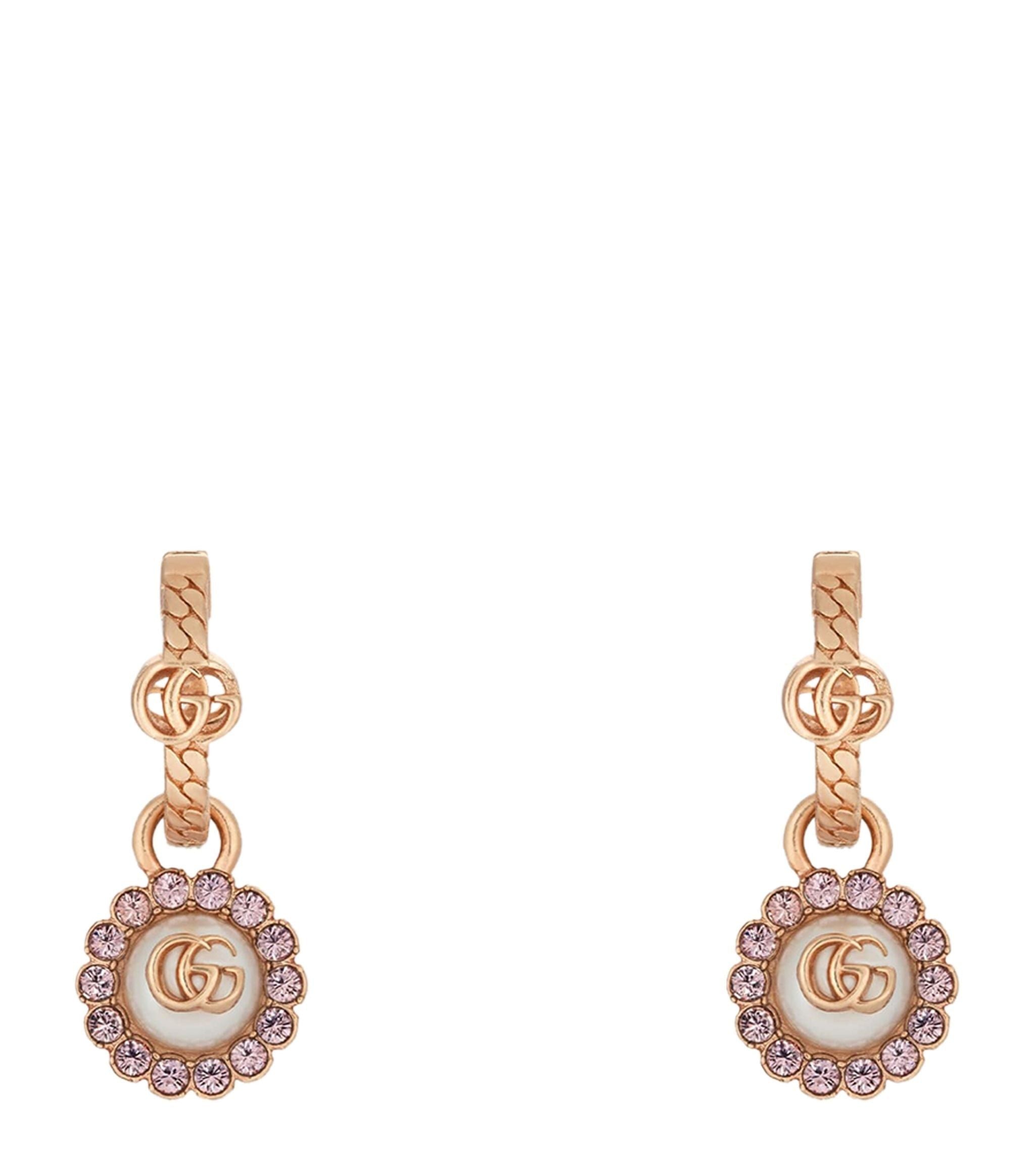 Crystal-Embellished GG Hoop Earrings GOODS Harrods