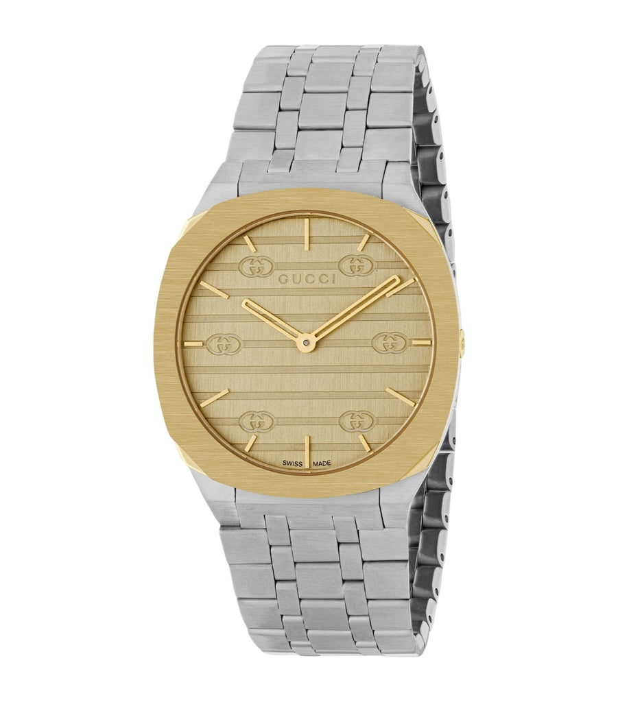 Gold-Plated Steel GUCCI 25H Watch 34mm