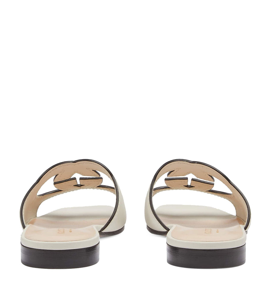 Gucci Cut Leather Interlocking G Sandals