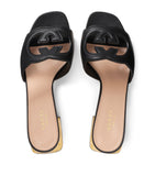 Gucci Cut Leather Interlocking G Sandals GOODS Harrods   